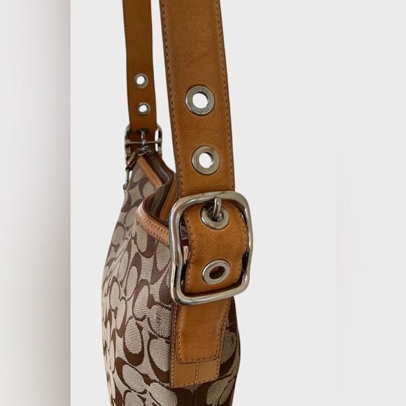 Coach Signature Leather Slim Crossbody Shoulder Bag Vintage M04K 9362 Khaki - Picture 10 of 16